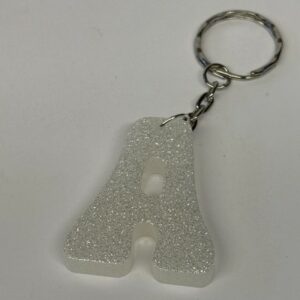 Porte clef Blanc lettre A