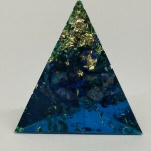 Pyramide bleu et or