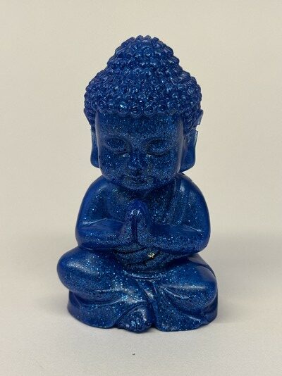 Bouddha resine bleu