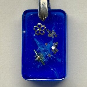 Pendentif rectangulaire bleu marine