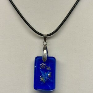 Pendentif rectangulaire bleu marine