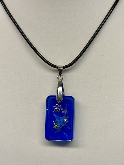 Pendentif rectangulaire bleu marine