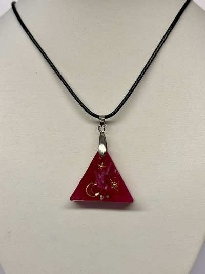 Pendentif rectangulaire rouge