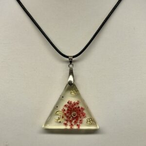 Pendentif triangulaire, transparent jaune