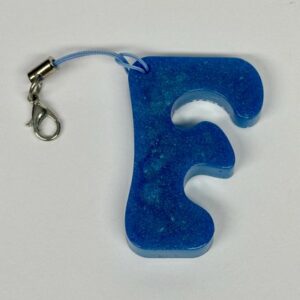 Porte clef bleu lettre F