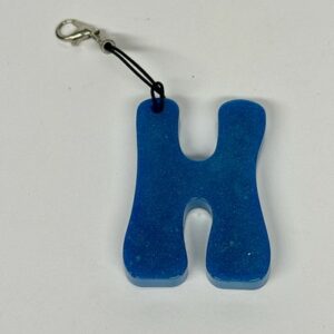 Porte clef bleu lettre H