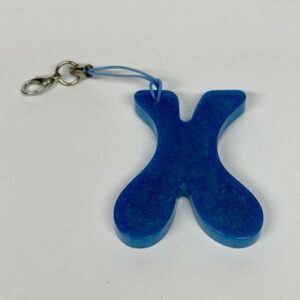 Porte clef bleu lettre X